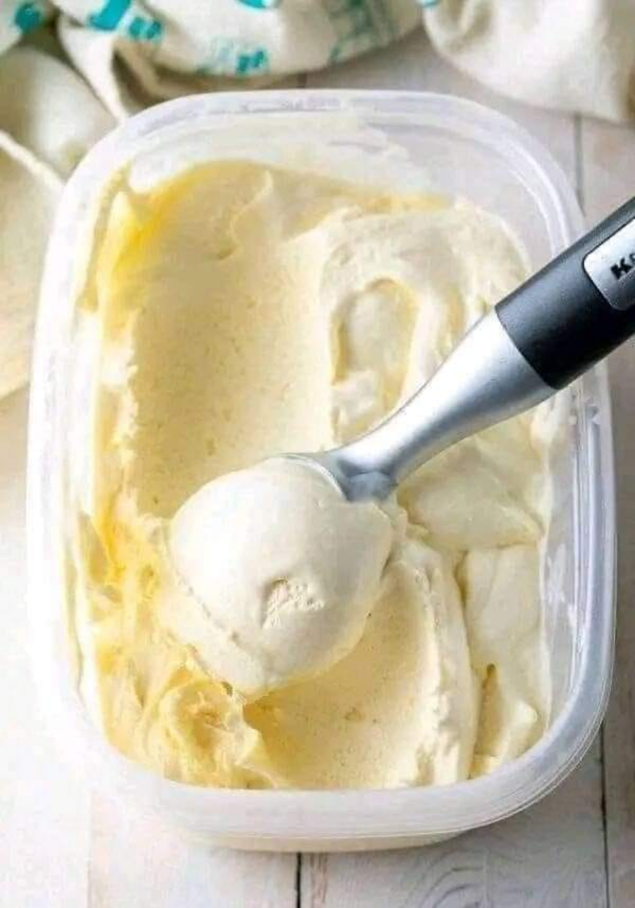 "Vanilla Ice Cream - A delightful homemade treat ready to be savored."